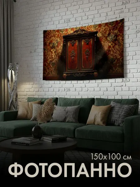 PrintyFull Панно тканевое 150x100 см шкаф, винтажный