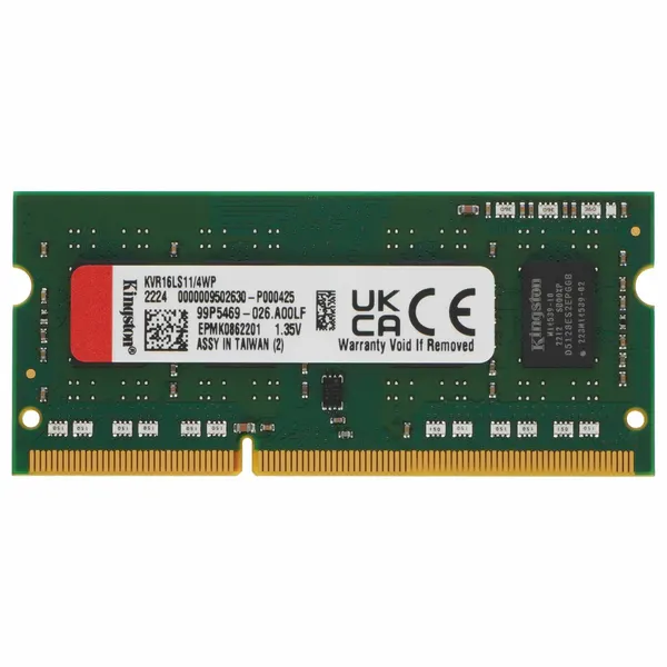 DDR3L SODIMM оперативная память Kingston ValueRAM (KVR16LS11/4) 4ГБ, 1600МГц