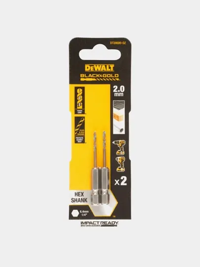 Сверло по металлу DeWALT "BLACK&GOLD" 2х12х55мм 2 шт DT20600-QZ