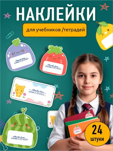 StickerHouse Natali Pank Наклейки маркировочные для тетрадей и учебника 22 штуки