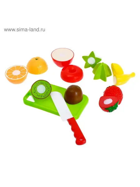 Малыши-Карандаши Набор продуктов для нарезки Фруктики на липучках 8 предметов