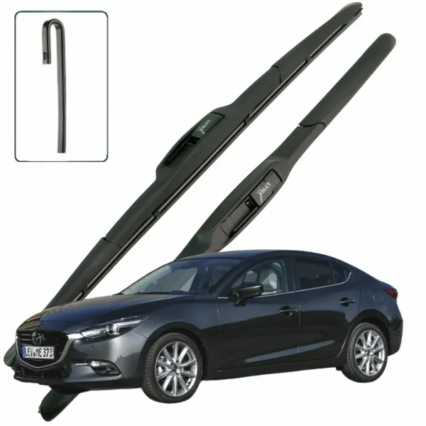 Дворники Mazda 3 (3) BM / Мазда 3 БМ седан рест. 2016 / 2017 / 2018 / 2019 Щетки стеклоочистителя гибридные ОЕМ для автомобиля LYNXauto 600мм-450мм к-т 2шт.