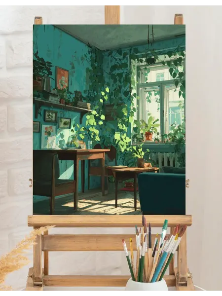 Art on Canvas Уютный закуток Картина по номерам на холсте 40х50 см