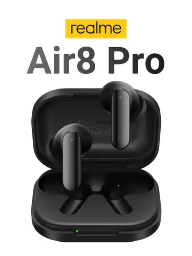 Realme Наушники беспроводные с микрофоном realme Buds Air 8 Pro, Bluetooth, USB Type-C, черный, черный матовый