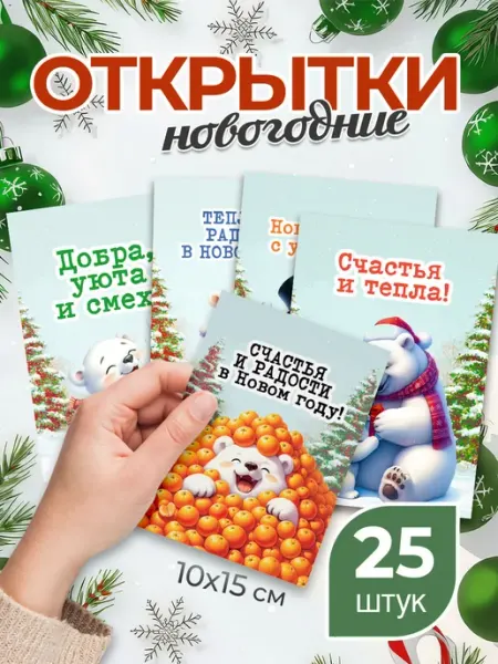 MAJIVVI HOME Открытки новогодние мини, 10х15