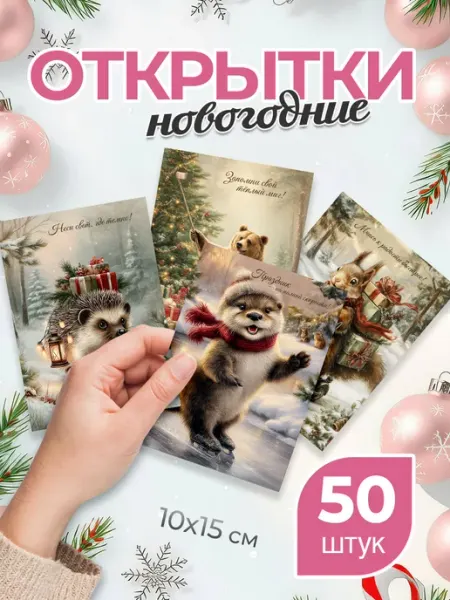 StickerHouse Natali Pank Открытки новогодние ретро, 10х15