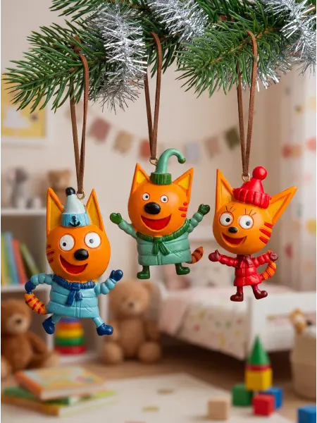 Дом Бескровных Набор елочных игрушек Три кота 2D (плоские), 3 персонажа
