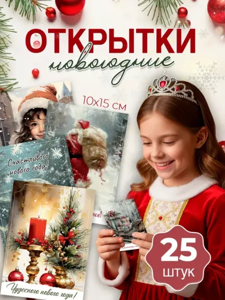 ТипоБереста Новогодние открытки с пожеланиями, акварель