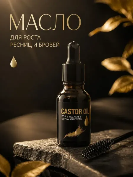 Конфеточка Масло для роста ресниц и бровей касторовое