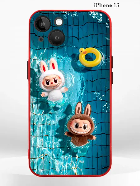 Чехол на iPHONE 13 с модным принтом Labubu