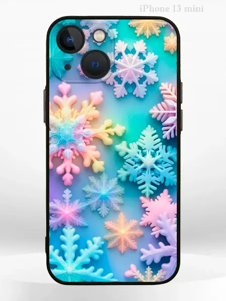 PRINTberries Чехол на iPHONE 13 mini с принтом новогодний snowflakes