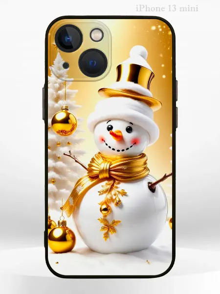 PRINTberries Чехол на iPHONE 13 mini с принтом новогодний snowman