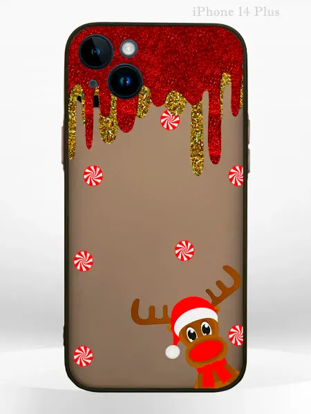 PRINTberries Чехол на IPHONE 14 Plus с принтом новогодний deer