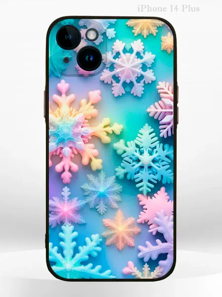 PRINTberries Чехол на IPHONE 14 Plus с принтом новогодний snowflakes