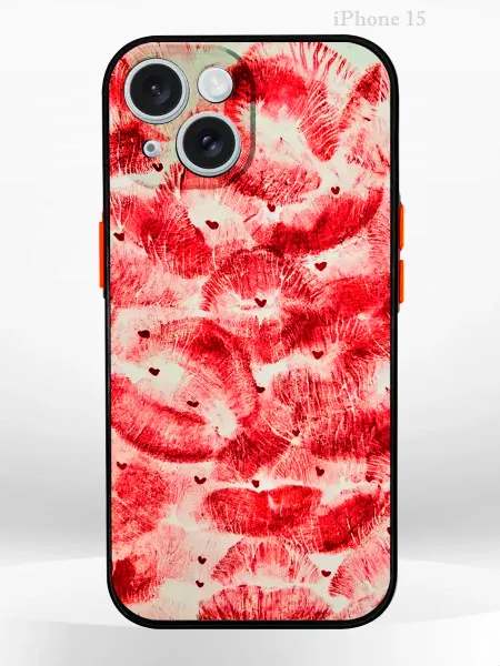 PRINTberries Чехол на iPHONE 15 с принтом поцелуй