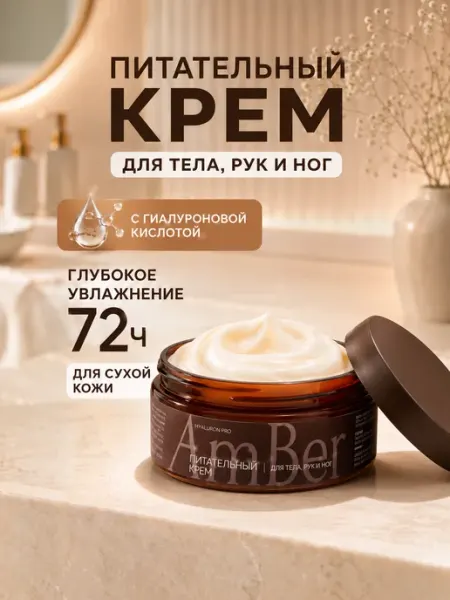 Amber Q&T Увлажняющий крем для тела с гиалуроновой кислотой