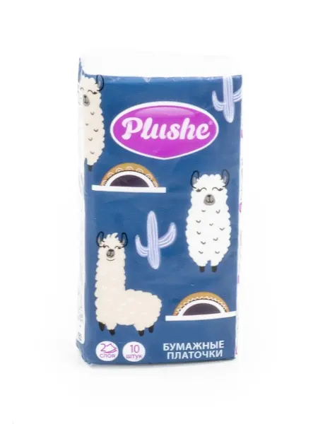 Plushe Плюше Платки носовые бумажные, двухслойные, 10шт