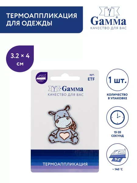 GAMMA Термоаппликация Бегемотик