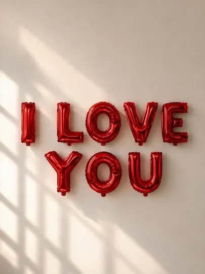 Набор красных фольгированных шаров «I LOVE YOU», 8 букв