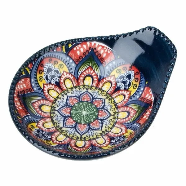 Оливница с ручкой Arabesque 11х9,5х3см (синий) фарфор