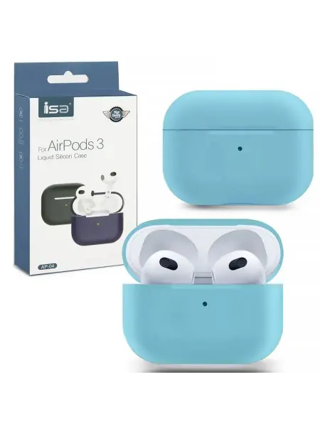 Мягкий силиконовый чехол для AirPods 3, небесно-голубой