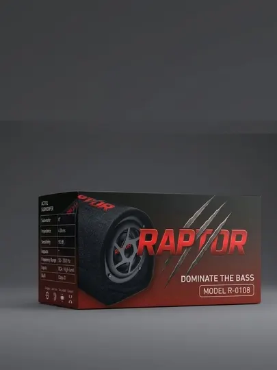 Активный автомобильный сабвуфер RAPTOR R-0108 (8 дюймов)