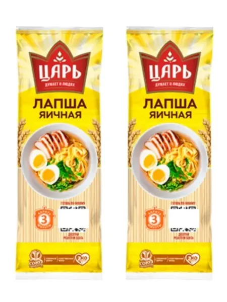 Царь Макаронные изделия Лапша яичная, 450 г, 2 шт