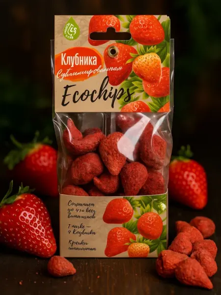 Сушеная клубника сублимированная "Эко чипсы" 30 гр