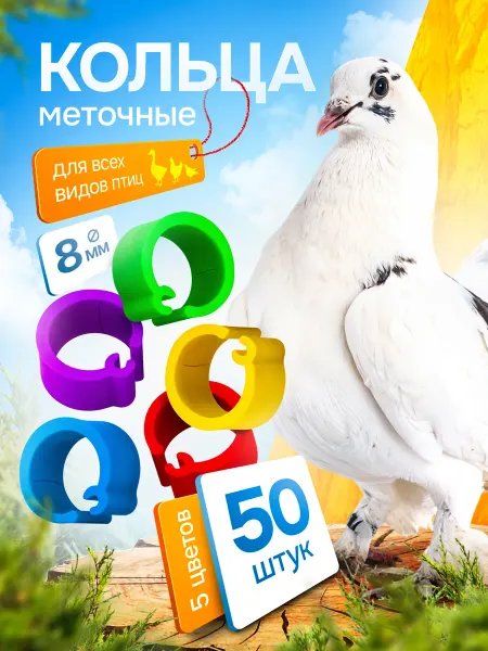 TOVARTUT Меточные кольца для птиц 8 мм