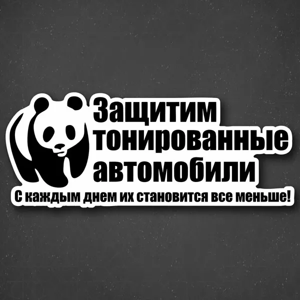 Наклейка на авто "Защитим тонированные автомобили" 24x9 см