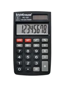 Калькулятор ErichKrause 8-разрядов PC-101, черный