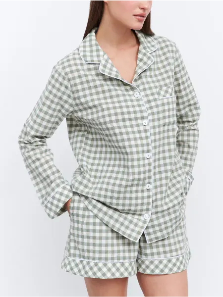 Mimi Pajamas Пижама хлопковая в клетку с рубашкой и шортами