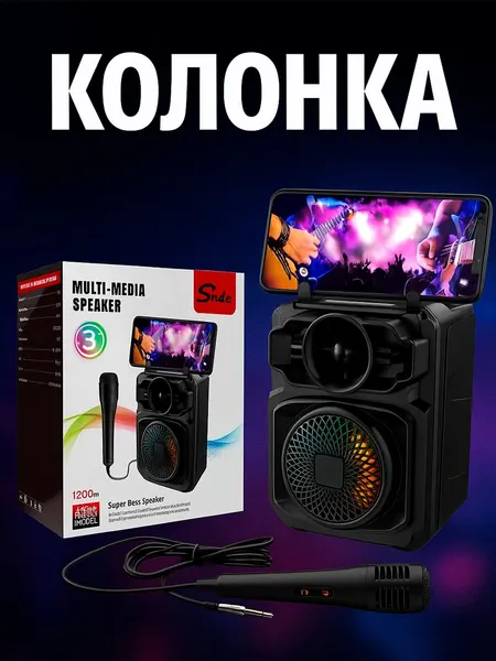 Портативная колонка для караоке ZQS1361, с поддержкой Bluetooth