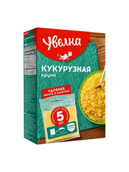 Увелка Крупа кукурузная в варочных пакетиках 80 г х 5 шт