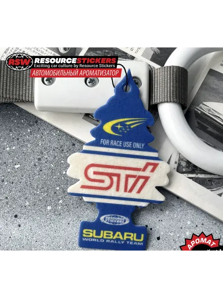 Resource Stickers Ароматизатор для авто "Ёлочка" Subaru STI, Чёрный лёд