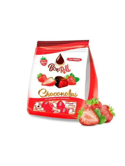 Желе BonRoll "Клубника в шоколаде", фруктовое, в темном шоколаде, 80 г
