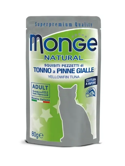 Влажный корм Monge Cat с тунцом и ананасами, 80 грамм