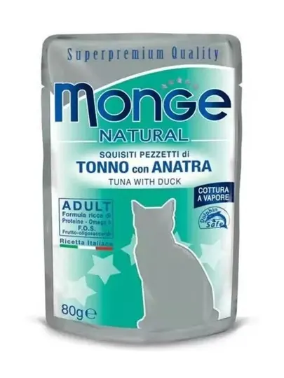 Влажный корм Monge Cat тунец и утка , 80 грамм