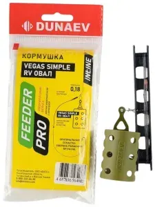 Монтаж фидерный Dunaev Inline c кормушкой VEGAS SIMPLE RV ОВАЛ 80г