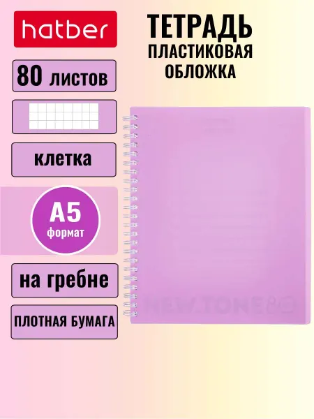 Hatber Тетрадь 80 листов клетка Пластик обложка