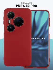 Чехол для Huawei Pura 80 Pro (Хуавей Пура 80 Про), тонкий с матовым покрытием и защитой модуля камер, бордовый ROSCO
