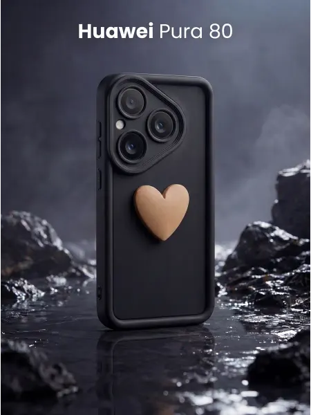 URBAZZA Чехол на Huawei Pura 80 с объёмным сердцем