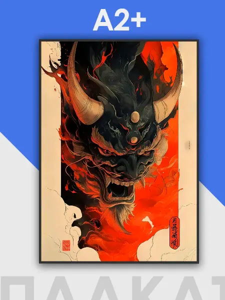 ТипоБереста Постер А2 на стену Japan Demon
