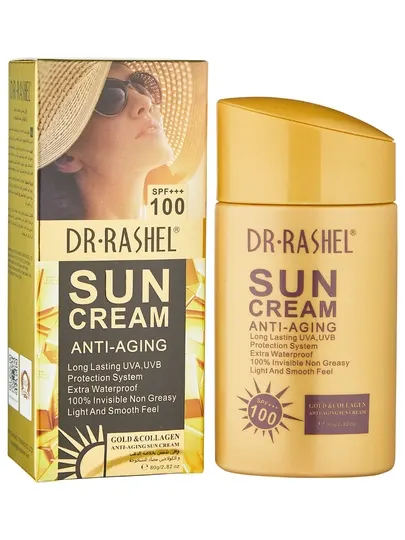 Антивозрастной солнцезащитный крем с коллагеном Dr. Rashel SPF100, 80 ml