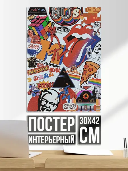 Плакат постер Коллаж 80-х годов
