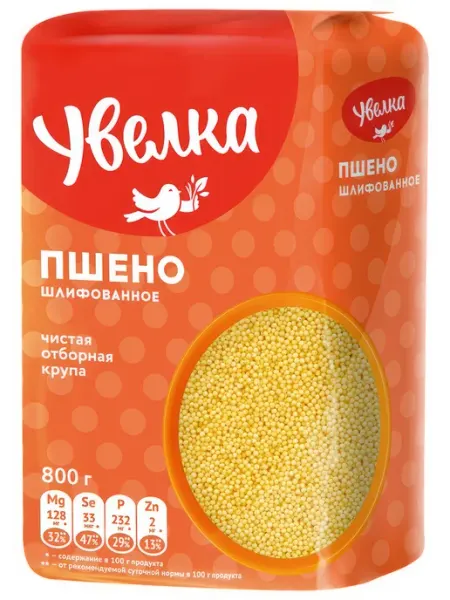 Пшено шлифованное Увелка, 800 г
