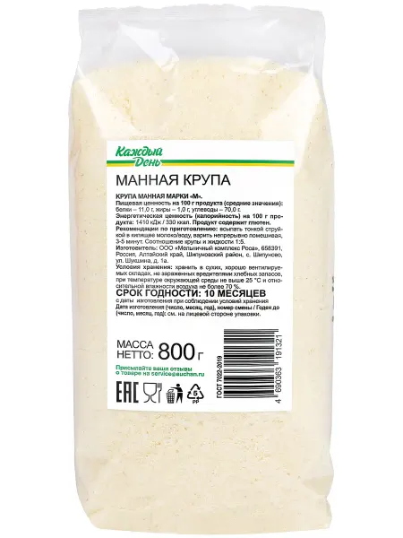 Крупа манная Каждый день, 800 г