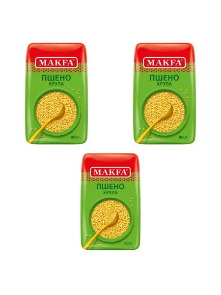 Makfa Крупа пшенная шлифованная 800 г, 3 шт