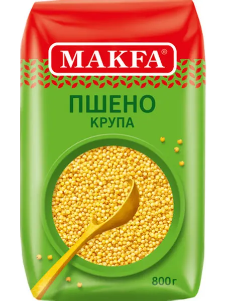 Makfa Крупа пшено шлифованное высший сорт, 800г x 6 шт