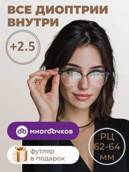 МногоОчков Очки для зрения женские с диоптриями +2.5